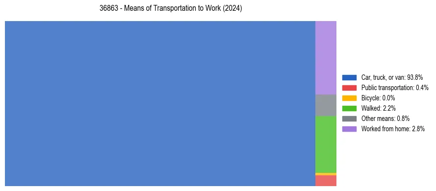 Commute modes in US ZIP Code 36863