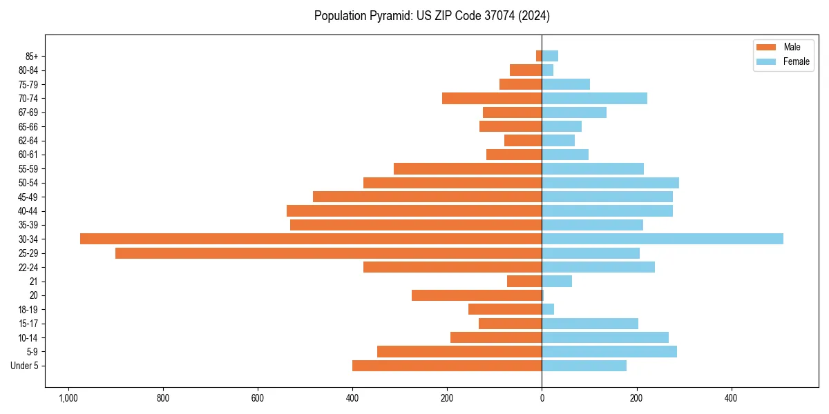 Population pyramid for 