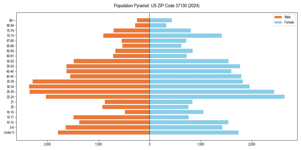 Population pyramid for 