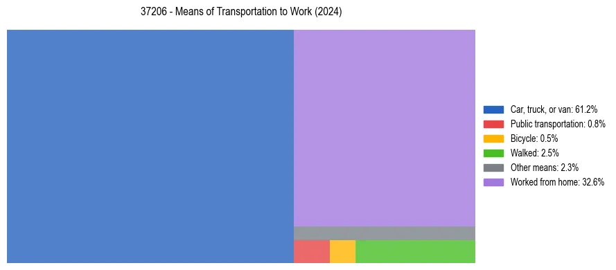 Commute modes in US ZIP Code 37206