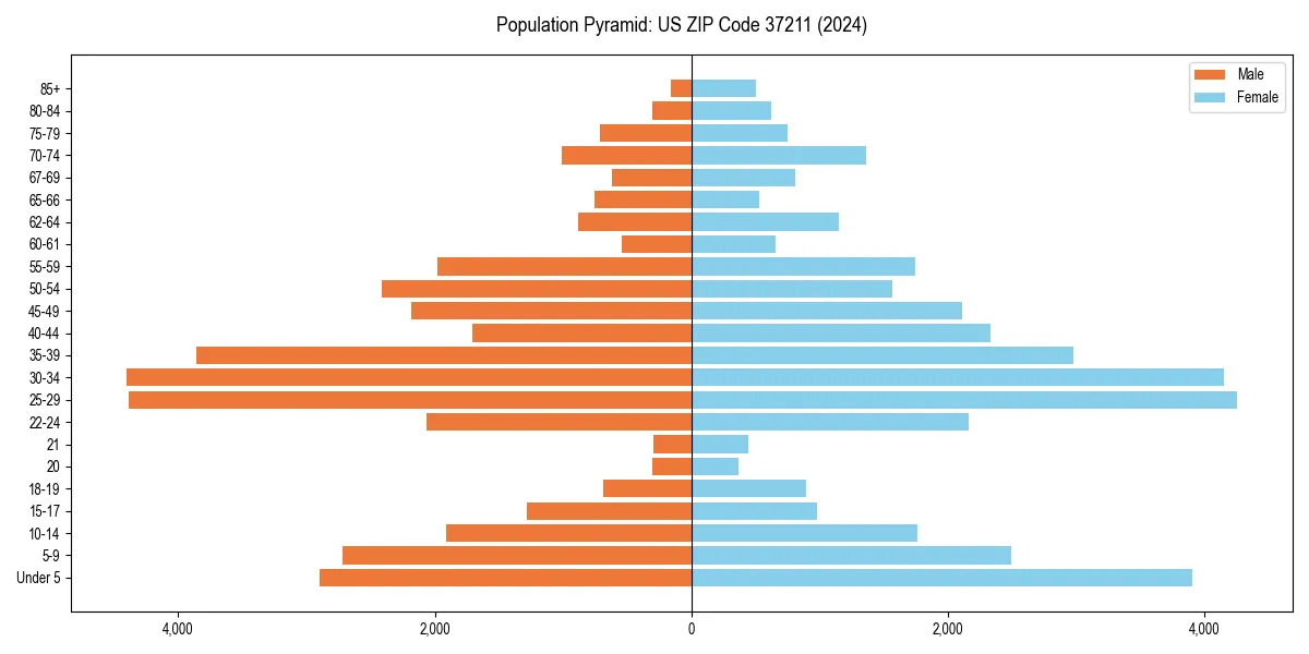 Population pyramid for 