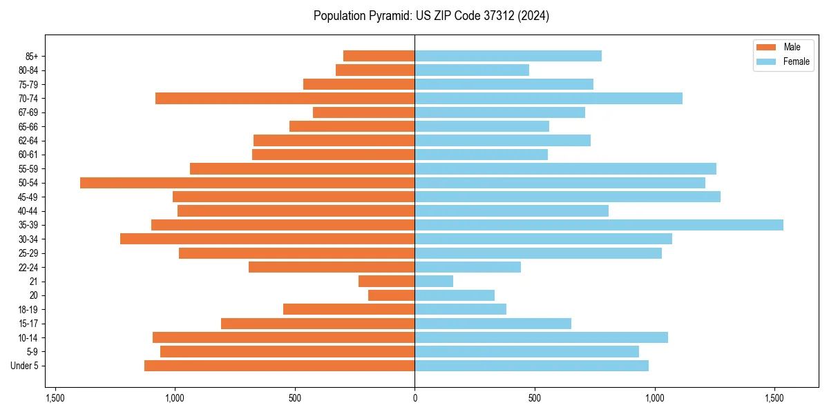 Population pyramid for 