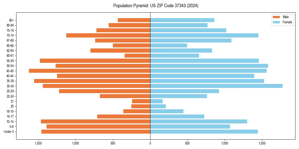 Population pyramid for 