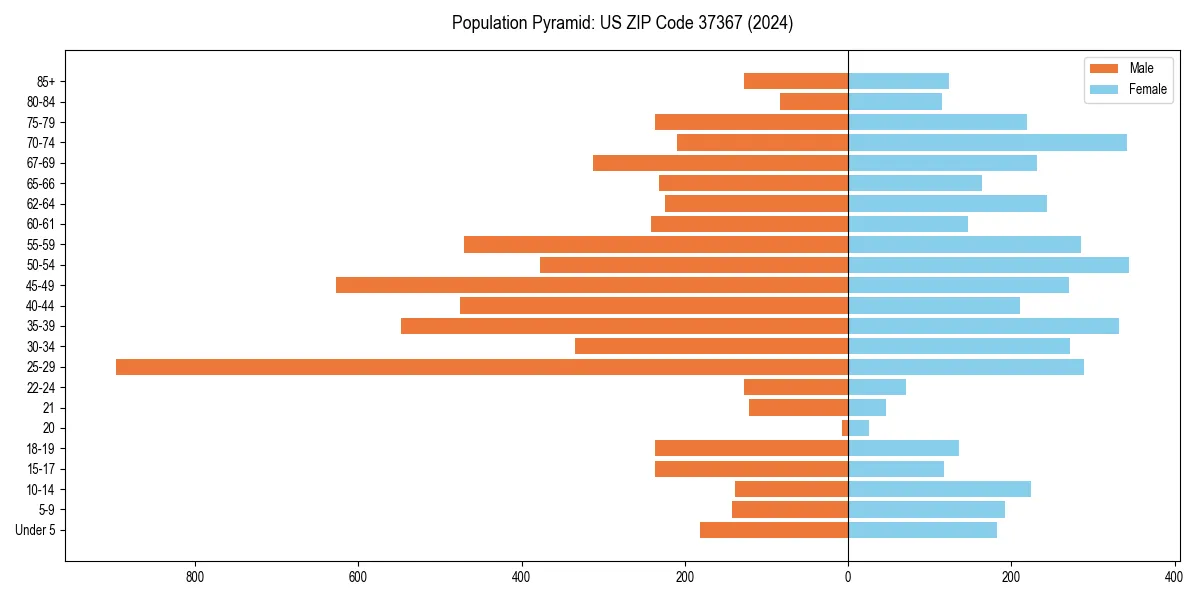 Population pyramid for 