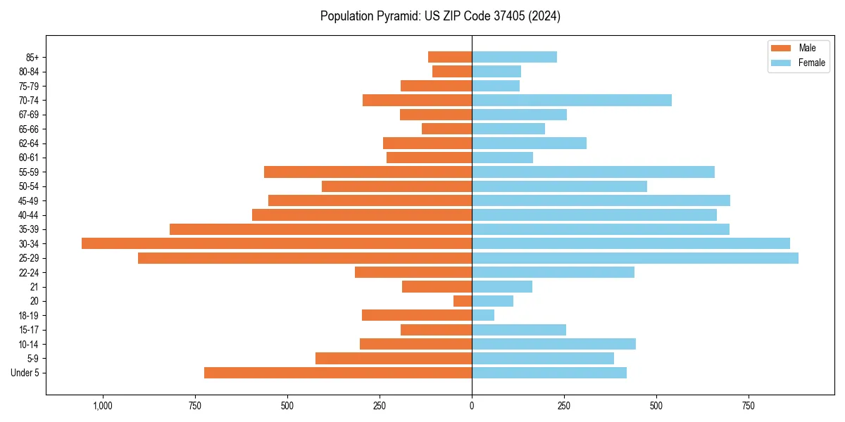 Population pyramid for 