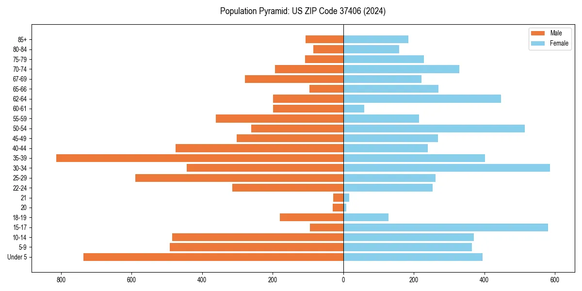 Population pyramid for 