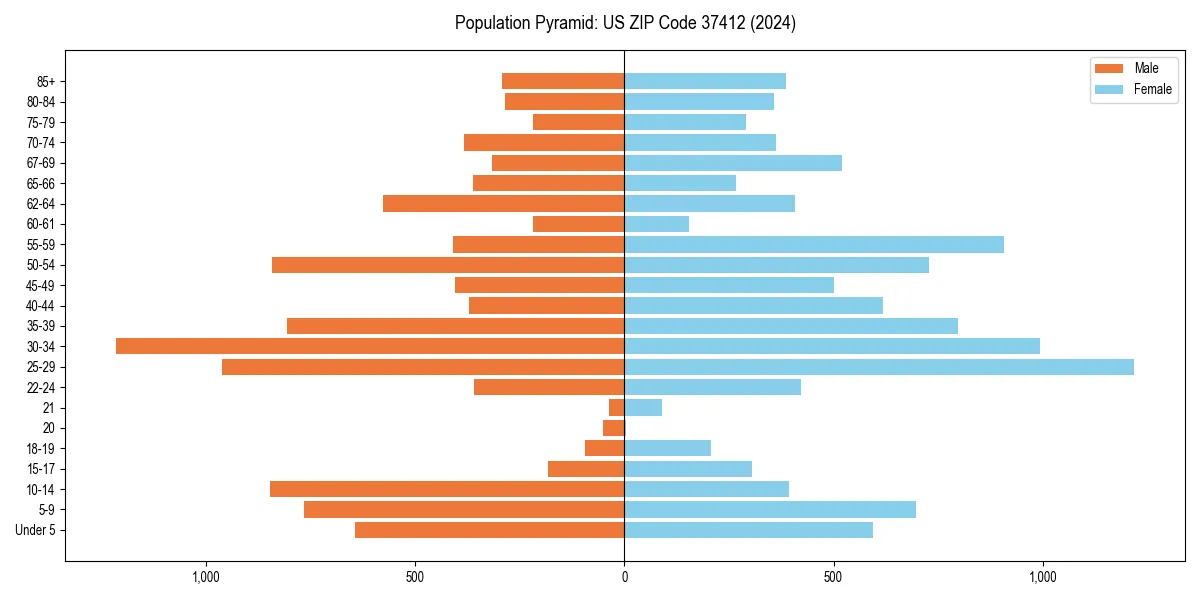 Population pyramid for 