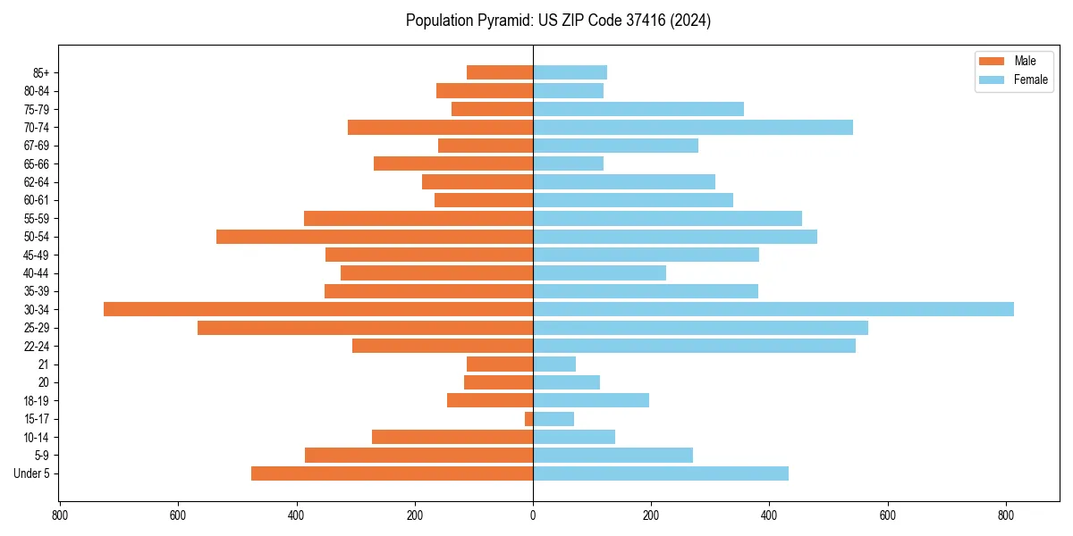 Population pyramid for 