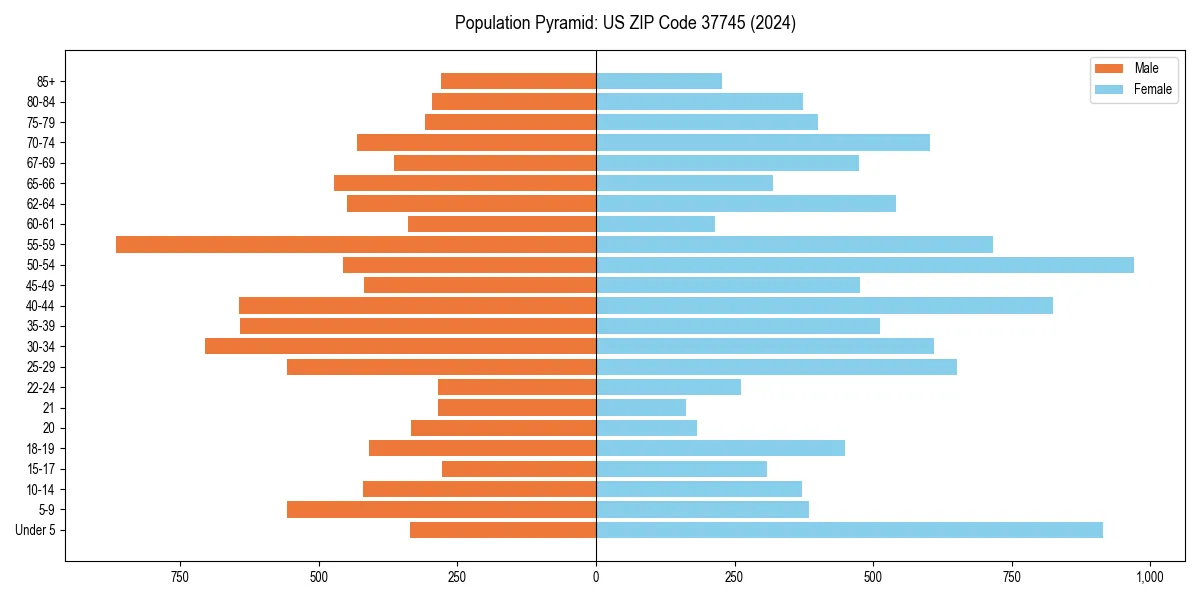 Population pyramid for 