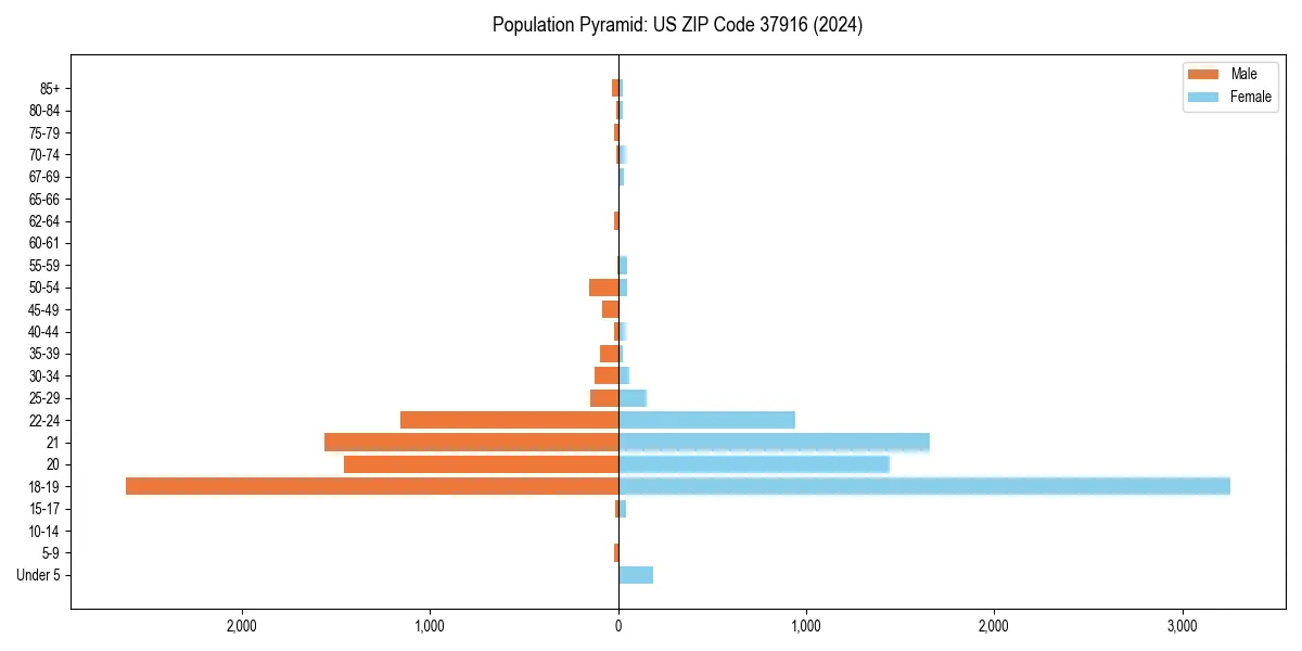 Population pyramid for 