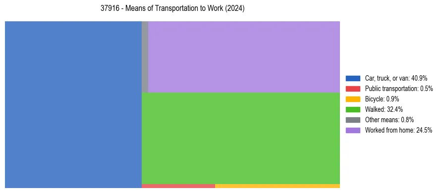 Commute modes in US ZIP Code 37916