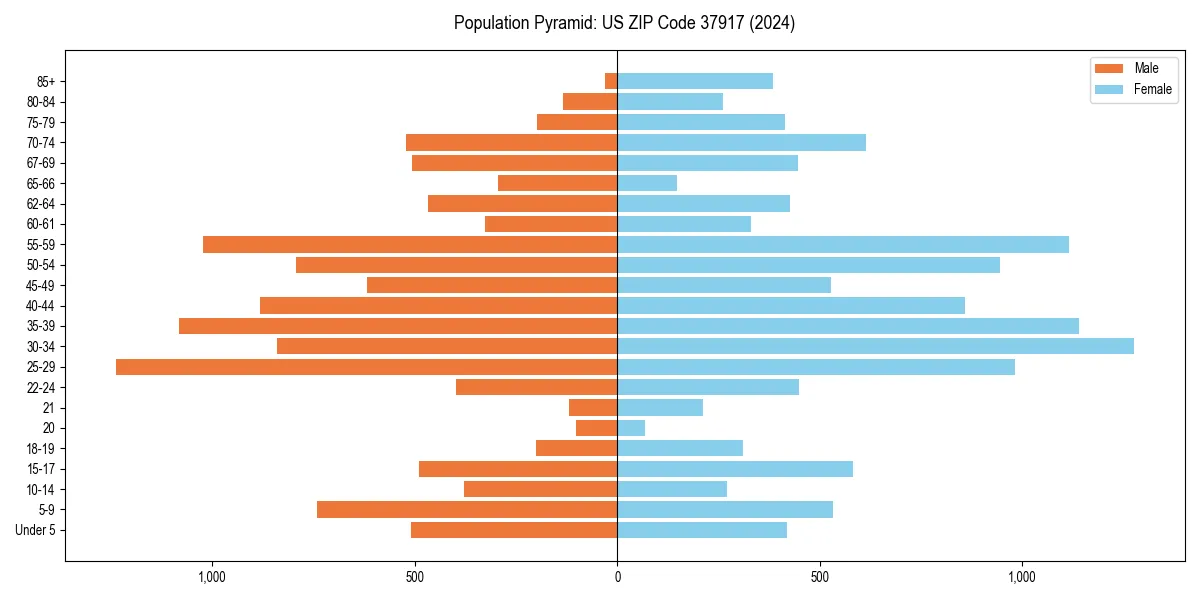 Population pyramid for 