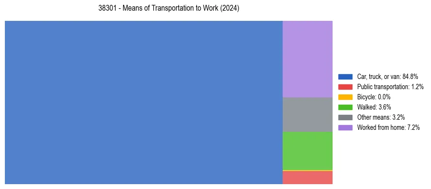 Commute modes in US ZIP Code 38301