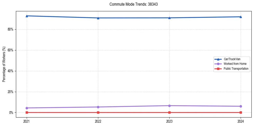 Transportation trends in US ZIP Code 38343