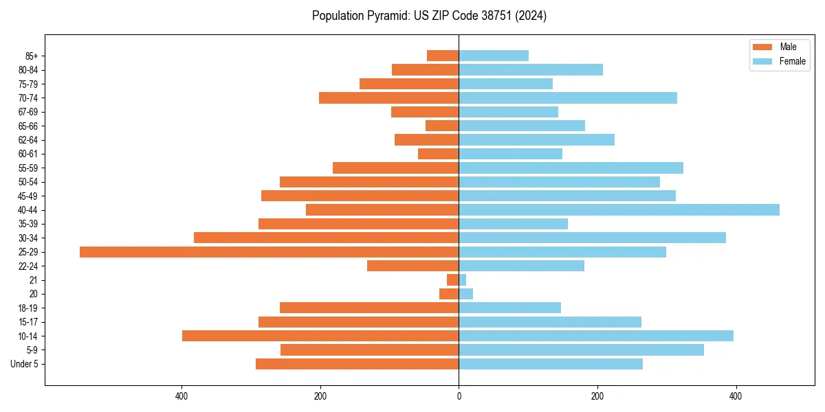 Population pyramid for 