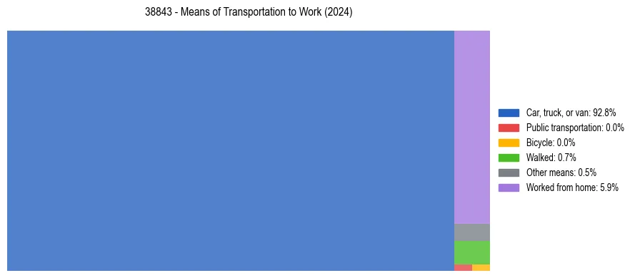 Commute modes in US ZIP Code 38843