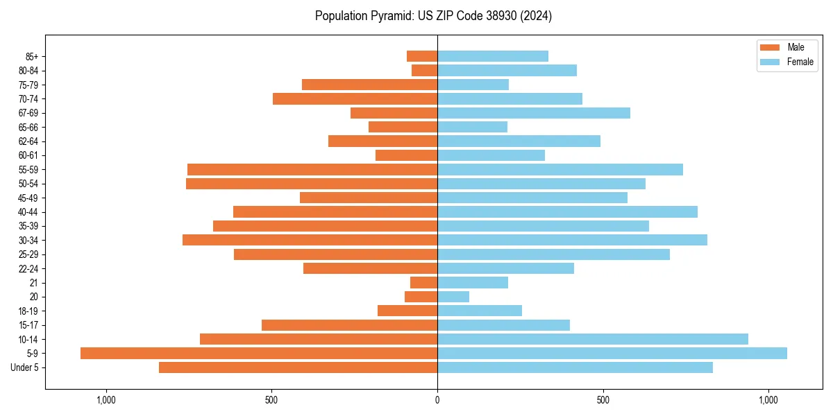 Population pyramid for 