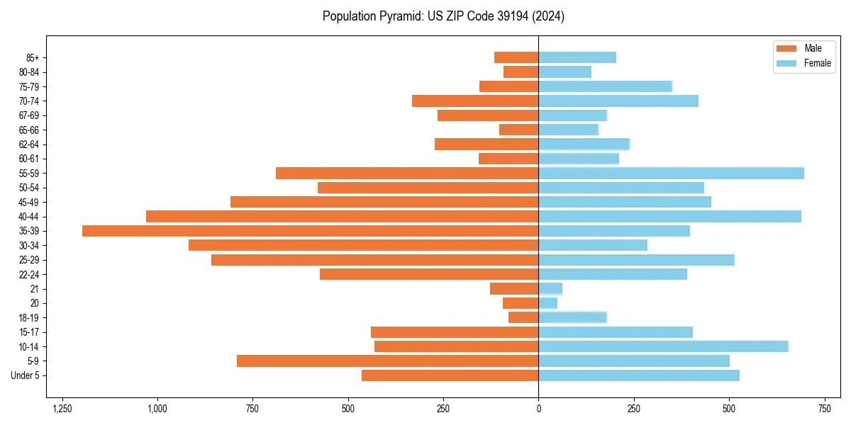 Population pyramid for 