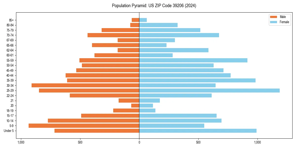 Population pyramid for 