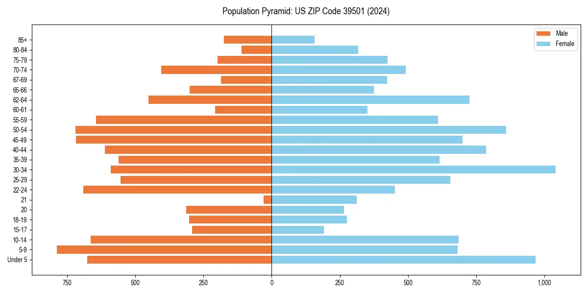 Population pyramid for 
