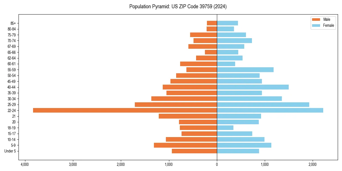 Population pyramid for 