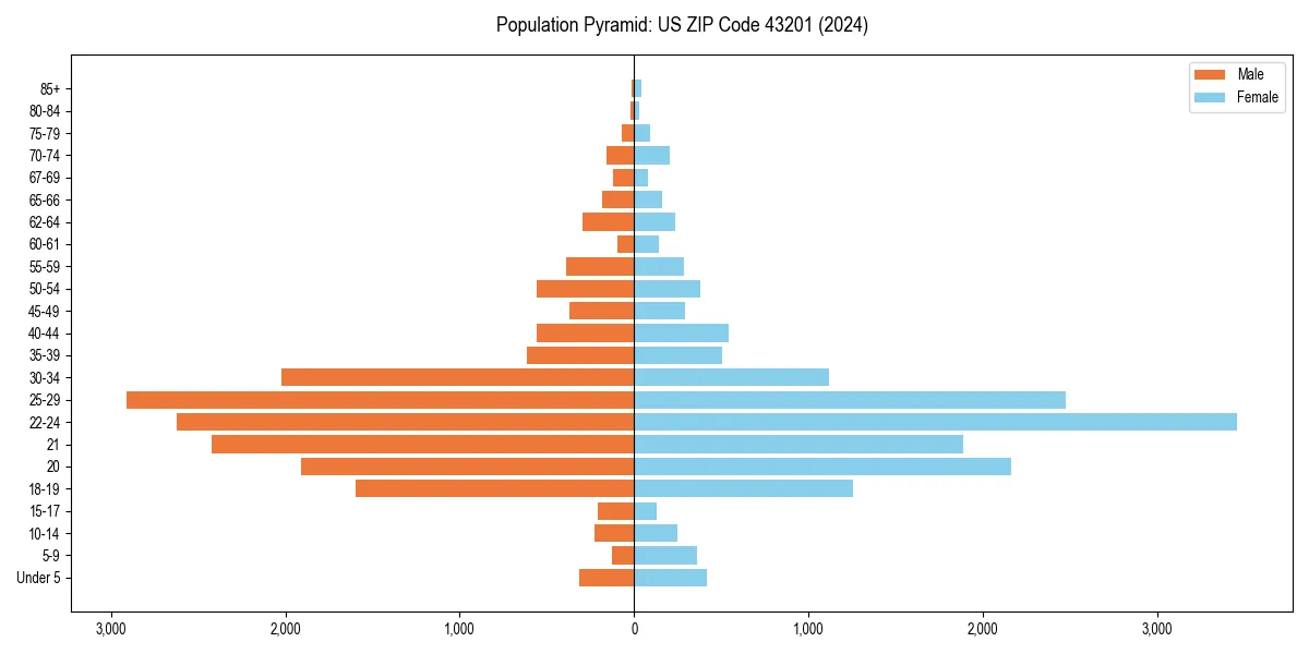 Population pyramid for 