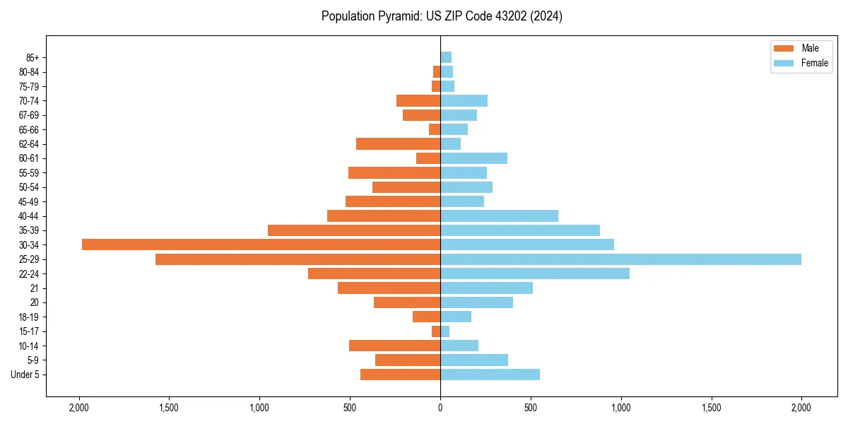 Population pyramid for 