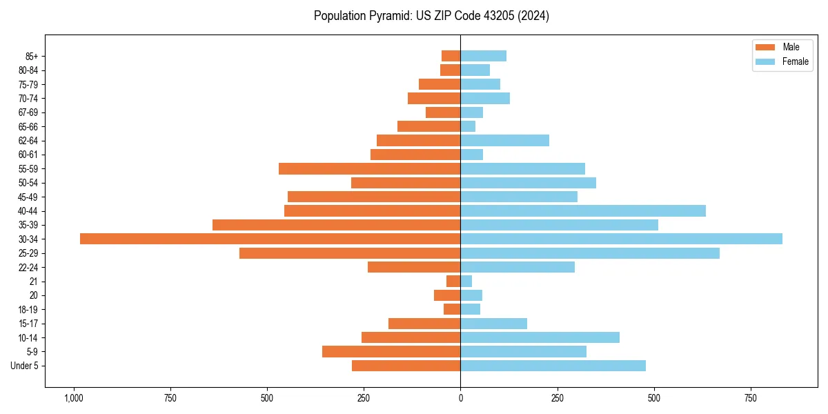 Population pyramid for 