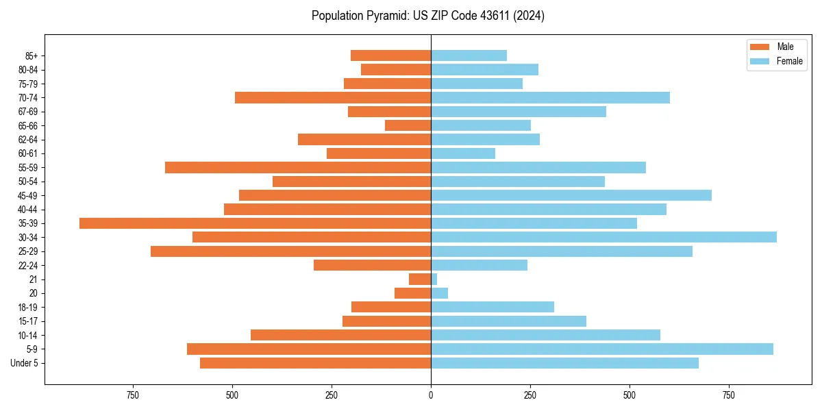 Population pyramid for 