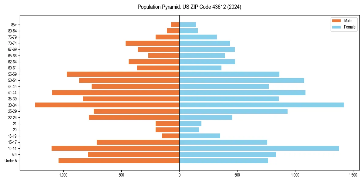 Population pyramid for 