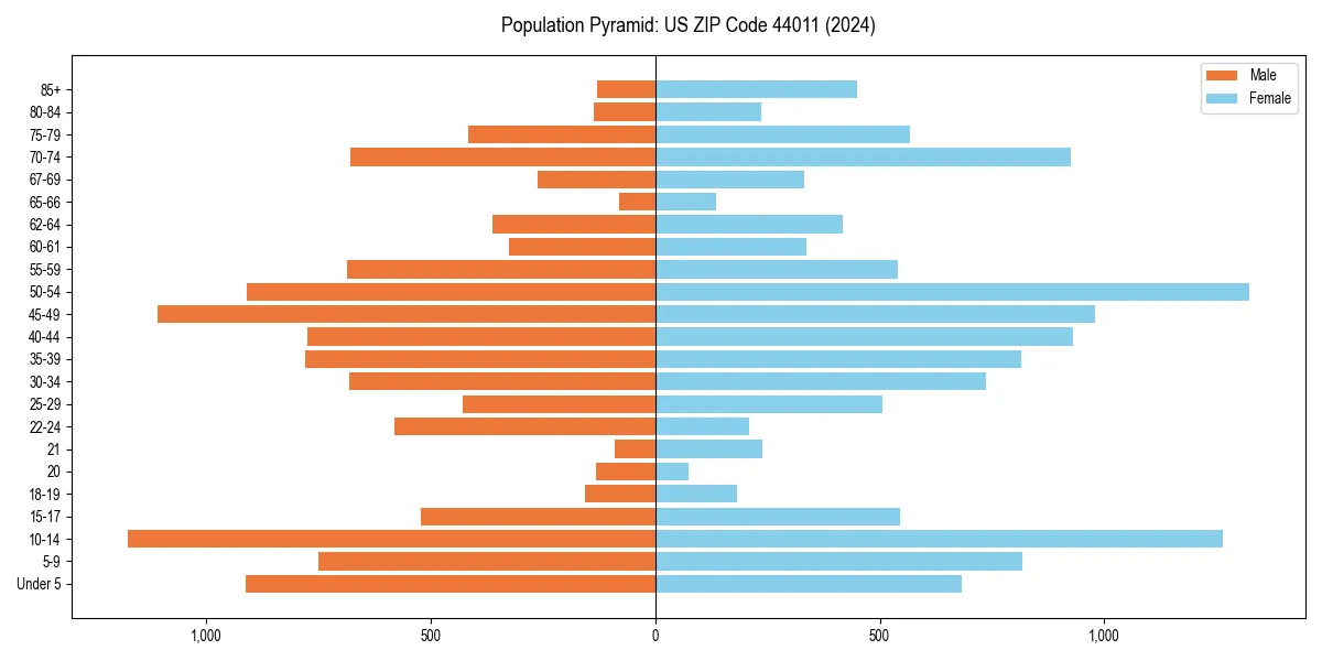 Population pyramid for 