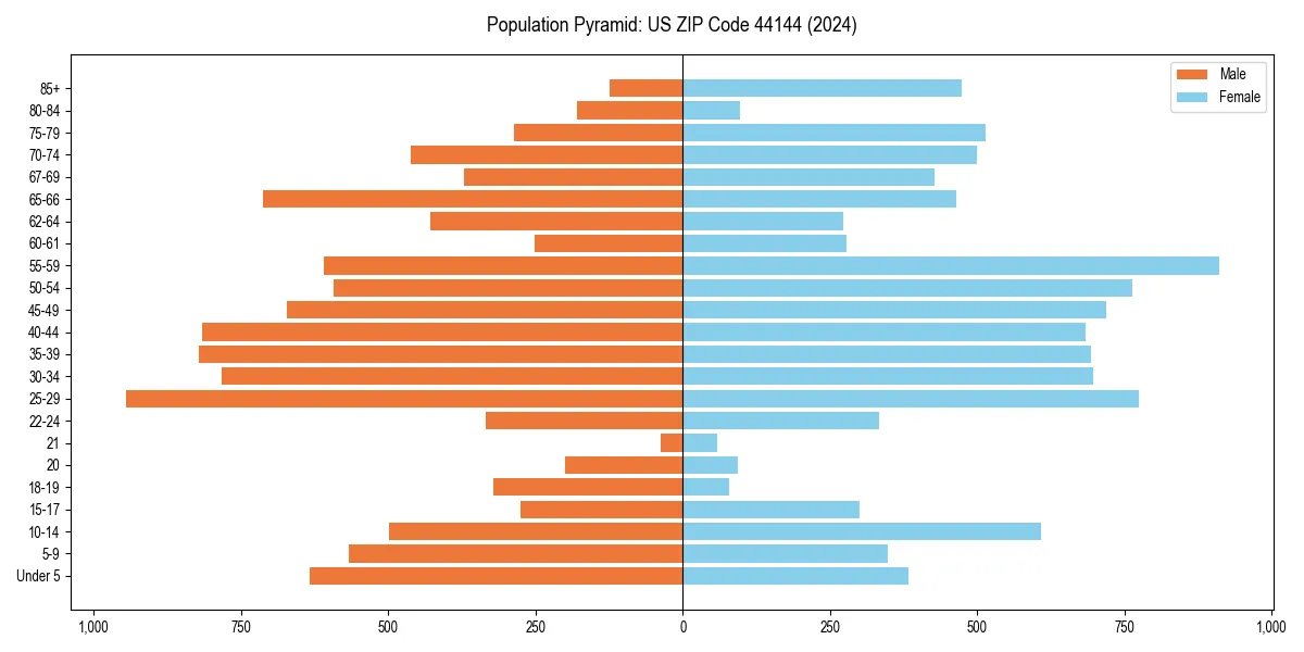 Population pyramid for 