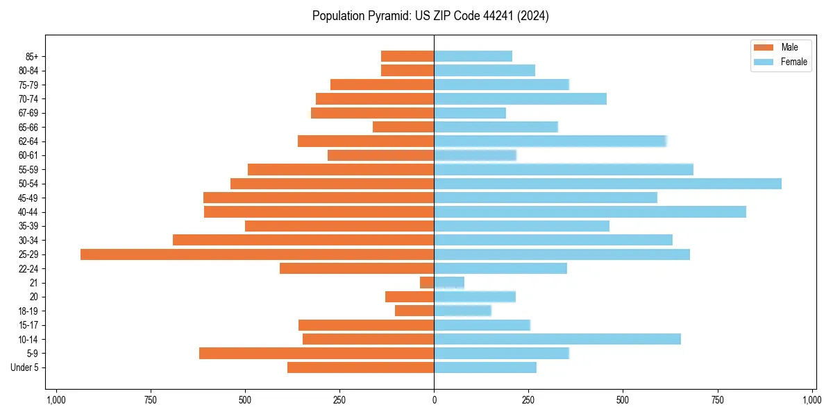 Population pyramid for 
