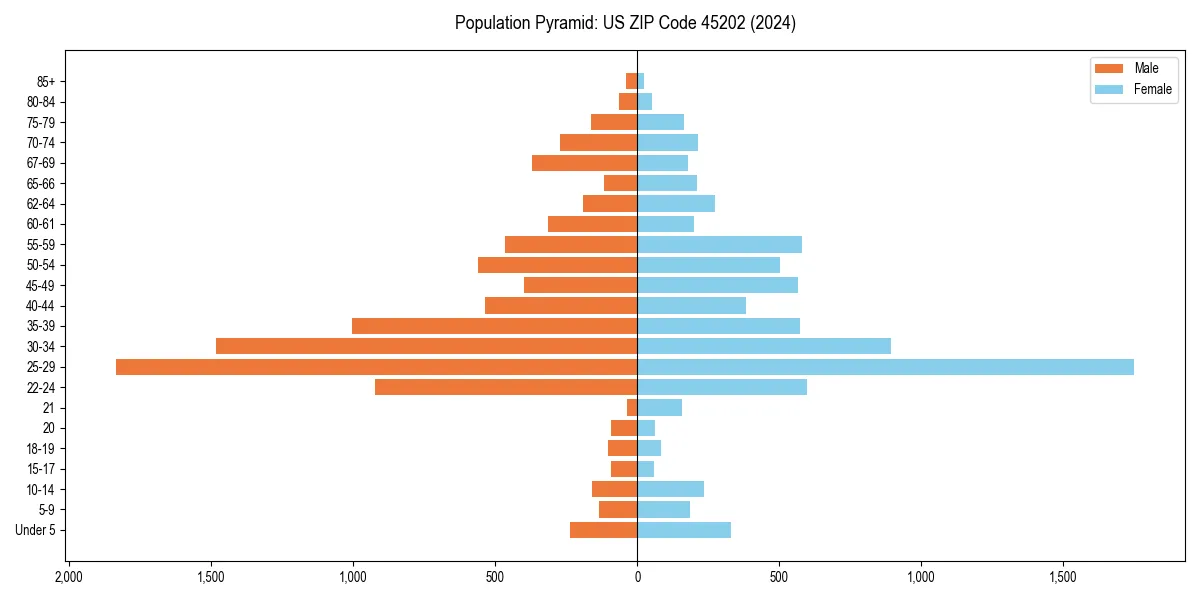 Population pyramid for 