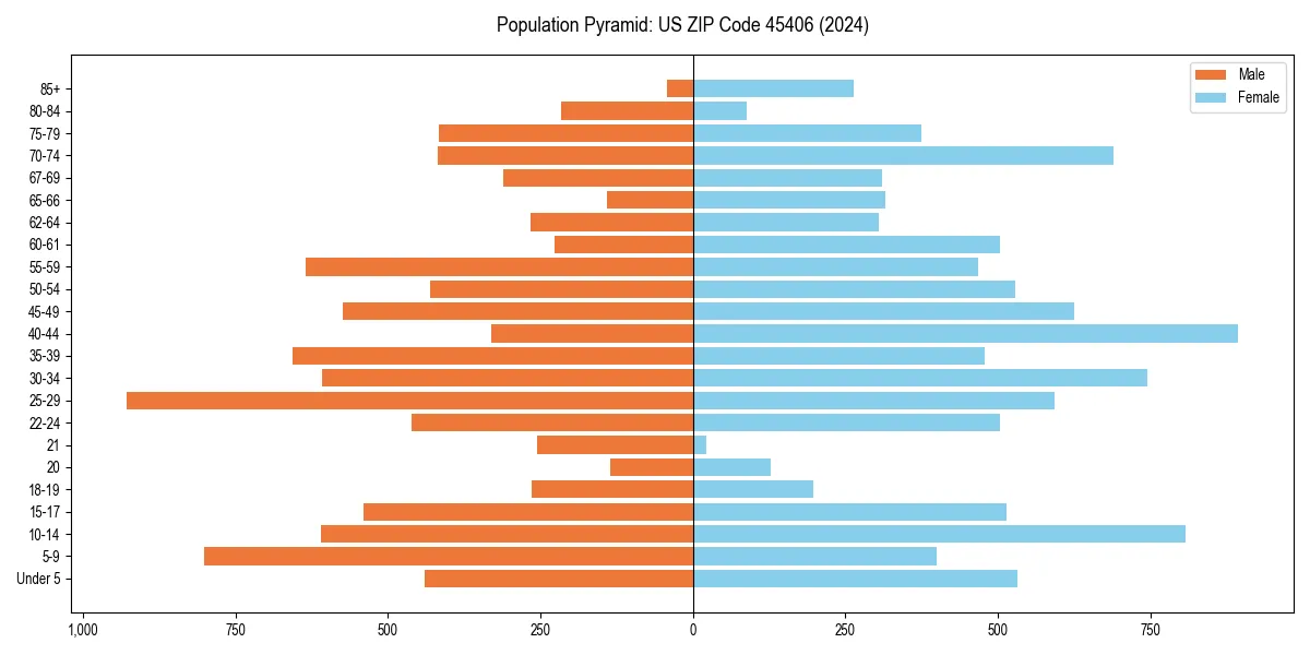 Population pyramid for 