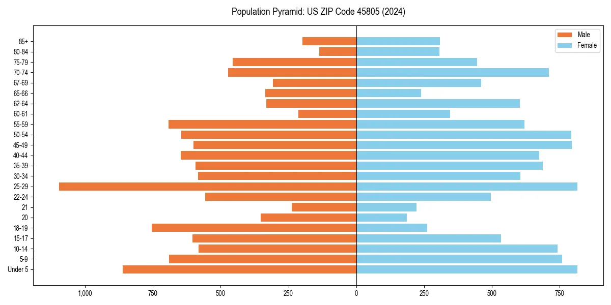 Population pyramid for 