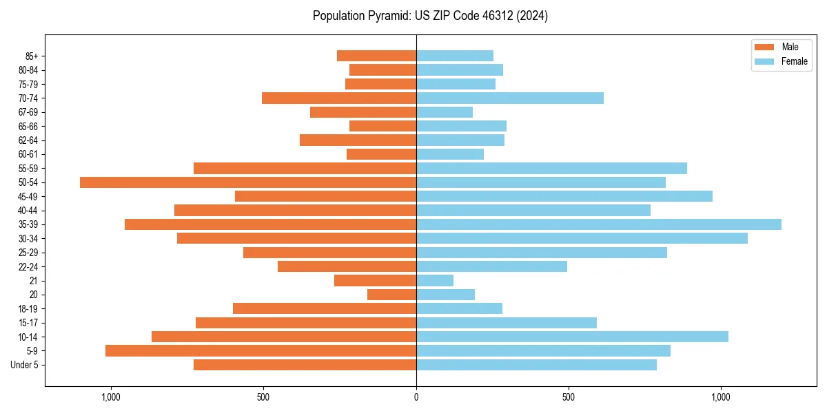 Population pyramid for 