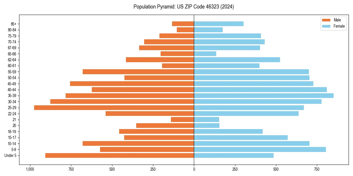 Population pyramid for 