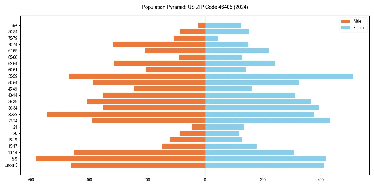 Population pyramid for 