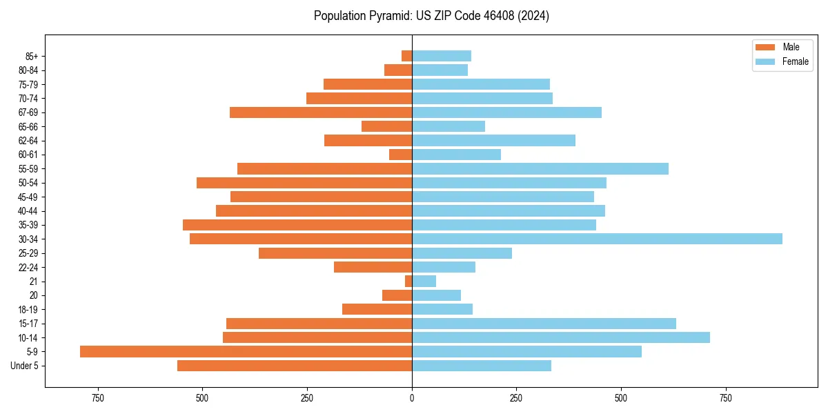 Population pyramid for 