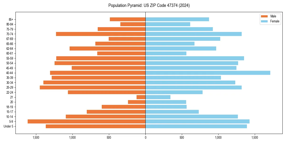 Population pyramid for 