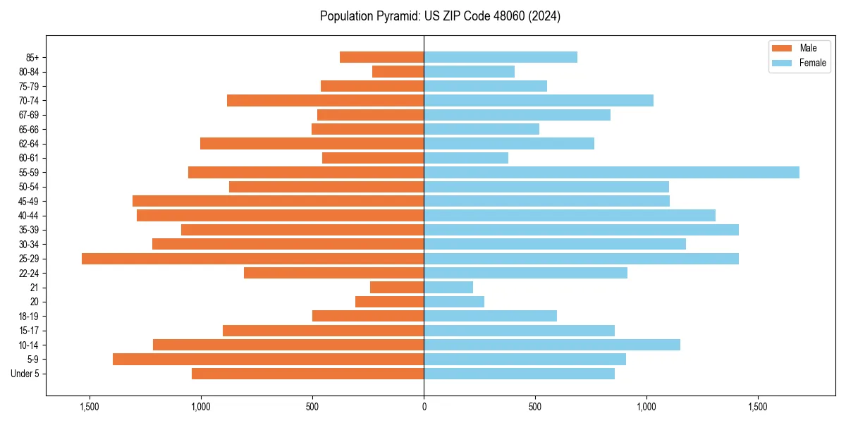 Population pyramid for 