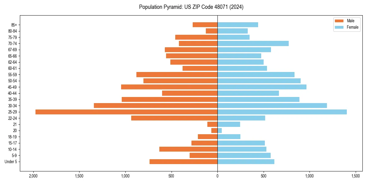 Population pyramid for 