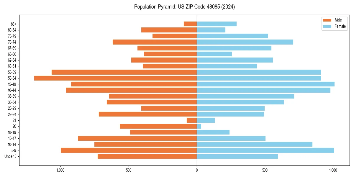 Population pyramid for 