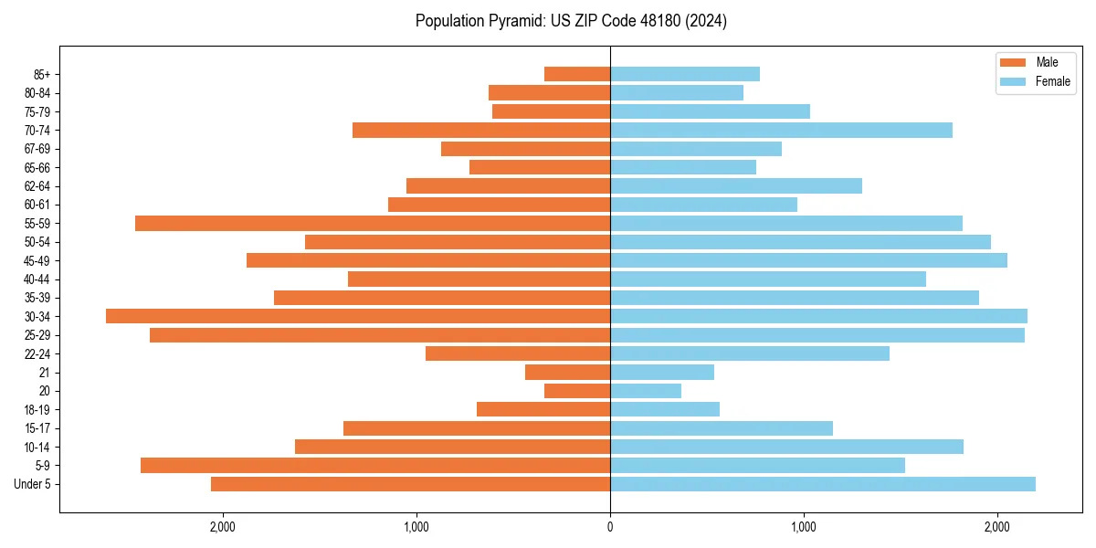 Population pyramid for 