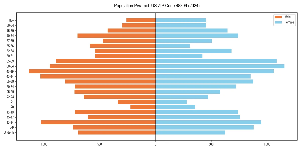 Population pyramid for 