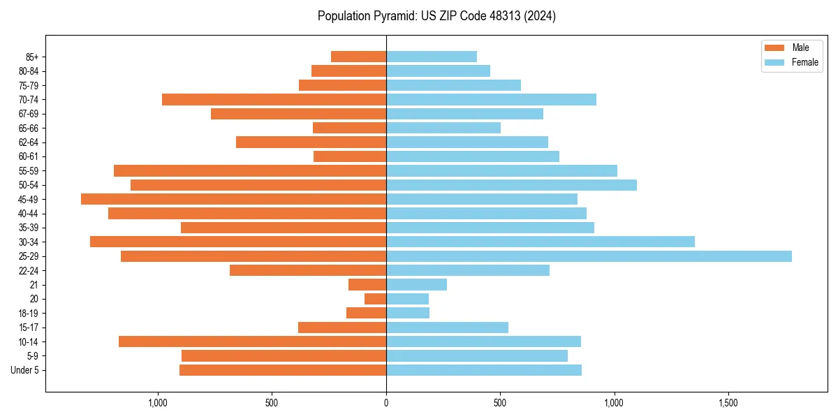 Population pyramid for 