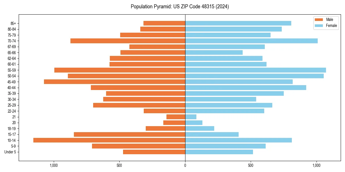 Population pyramid for 