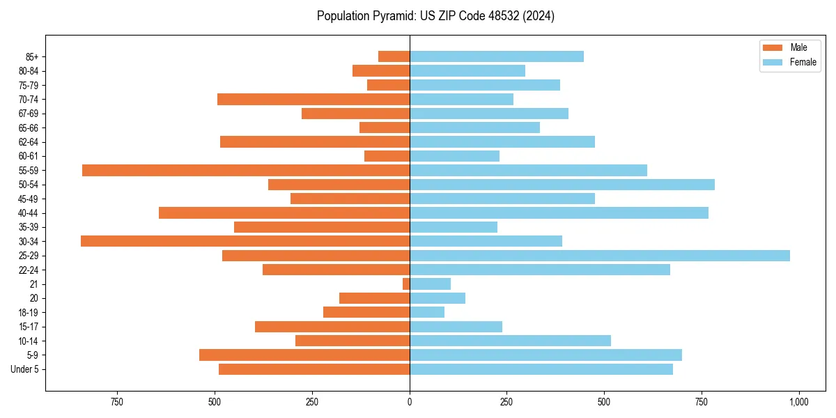 Population pyramid for 