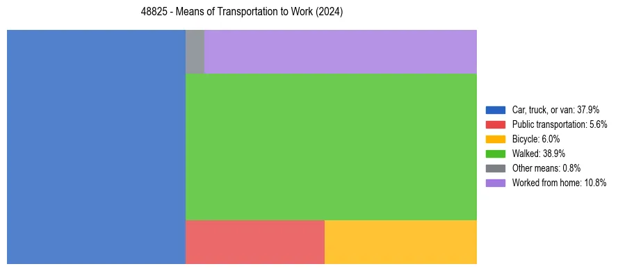 Commute modes in US ZIP Code 48825